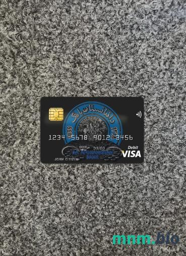 Afghanistan Da bank visa card PSD szablon